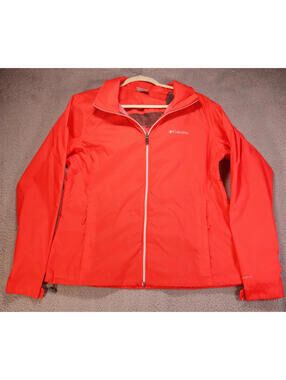 Columbia Jacket Women Medium Red Zip Outdoor Windbreaker